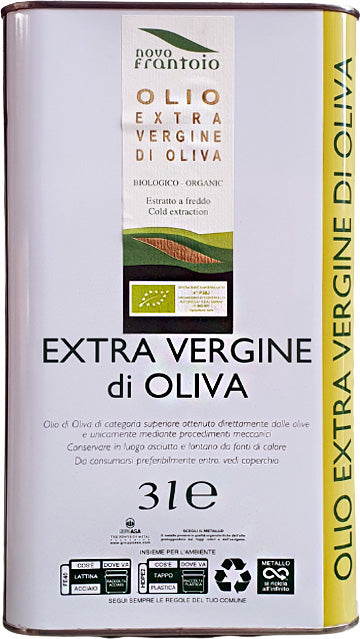 Organic extra virgin olive oil in can