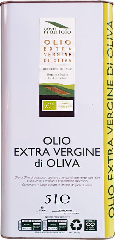 Organic extra virgin olive oil in can