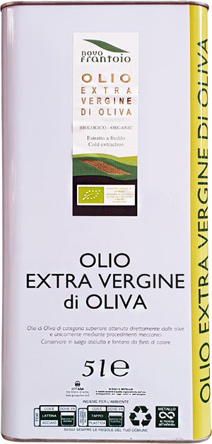 Olio extra vergine d'oliva bio in latta
