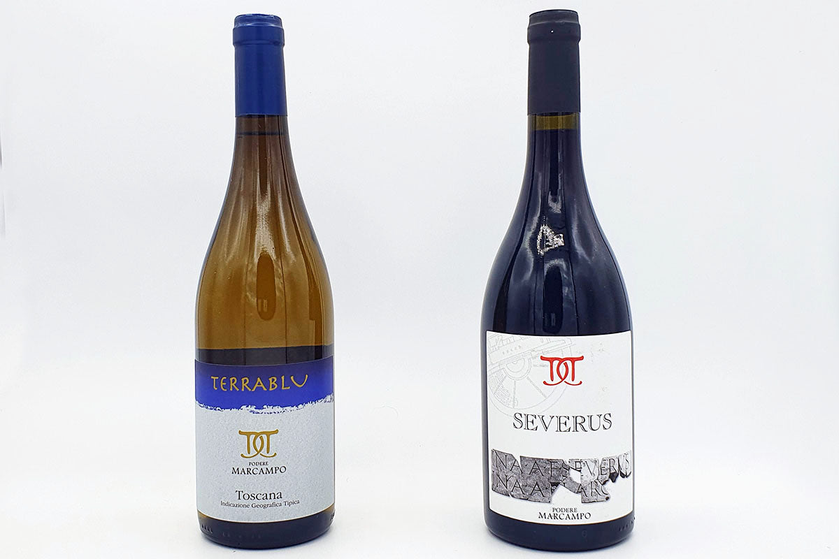 vino bianco Terrablu e vino rosso Severus da 0,75Lt 